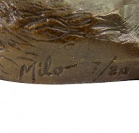 Resting Hare - Numbered Bronze Animal Figurine - Signed Milo