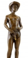 Nude Man Bronze - Cowboy with erected penis - sign. M. Nick