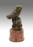 Animal Bronze Sculpture - Two Owls - signed by Milo