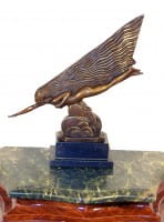 Art Deco Bronze (The Comet) on Marble signed Guiraud Riviére