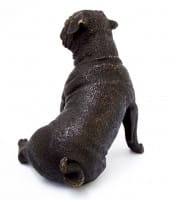 Little seated pug - bronze dog sculpture - vienna bronze