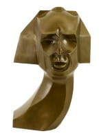 Cubistic Bronze Bust of Herwarth Walden - sign. William Wauer