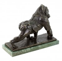 Limited Bronze Sculpture - Gorilla - Signed Bugatti - Animal Figurine