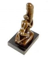 Man on Giant Phallus - Erotic Nude - Signed M. Nick - Gay Bronze