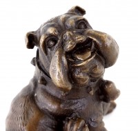 Bronze Animal Sculpture - Scratching English Bulldog - Viennese