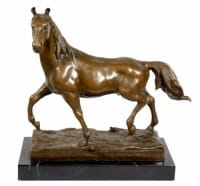Superior animal bronze sculpture Horse / Stallion on marble base