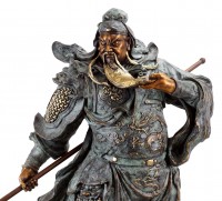 General Guan Yu - Opulent Bronze Statue - Samurai Sculpture - Signed Milo