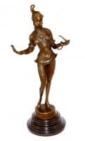 Art Deco Bronze Dancer Statue - G. Schmidt - Cassel (Snake Charmer)