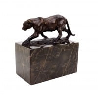 Walking Panther (1904) - Signed Bugatti - Bronze Animal Figurine