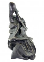 The Cello Player (1912–1913) - Otto Gutfreund - Bronze Statue - Cellista