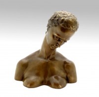 W. Lehmbruck Bronze - Inclined Head of a Woman, signed 1911