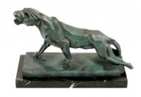 Cubistic Bronze Panther - signed by Duvernet