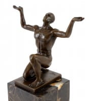 Bronze Sculpture - Kneeling Adonis - signed - Milo