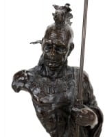 Limited Indian Sculpture - Iroquois - Indian Bronze Warrior