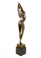 Modern Art Bronze Nude signed Milo on marble-base