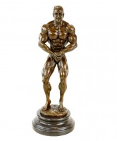 Bronze Bodybuilder Figurine Arni - Trophy - Signed Milo