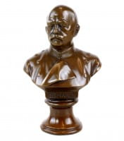 Otto von Bismarck bronze Bust - Signed - Military Bronze on marble base