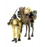 Arabian Warrior With Camel - Vienna Bronze - Stamped