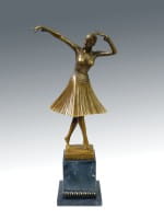 Art Deco Bronze Dancer Statue by Chiparus on marble base