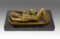 Erotic Sculpture - Young Gay Man lies on the ground - signed