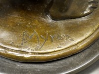 Mythology Bronze Discobolus, signed Myron