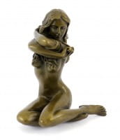 Erotic Art / Vienna Bronze Statue - Striptease - signed by Milo