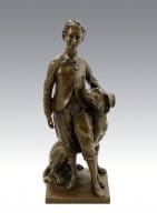 Art Nouveau Bronze - The Prince Impérial with His Dog Néro - signed