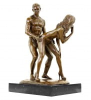 Erotic Bronze - Standing Lovers - Sex Figurine - Signed M. Nick