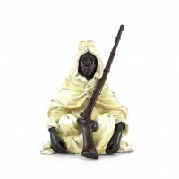 Arabian Warrior With Rifle - Vienna Bronze - Bedouin - Stamped