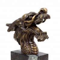 Bronze Chinese Dragon Head - Dragon Lóng - Signed Martin Klein