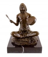 Carl Kauba - Indian with Drum - Bronze Figure - signed