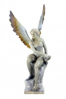 Tall Limited Bronze Angel Statue - signed Thorvaldsen - Sculpture