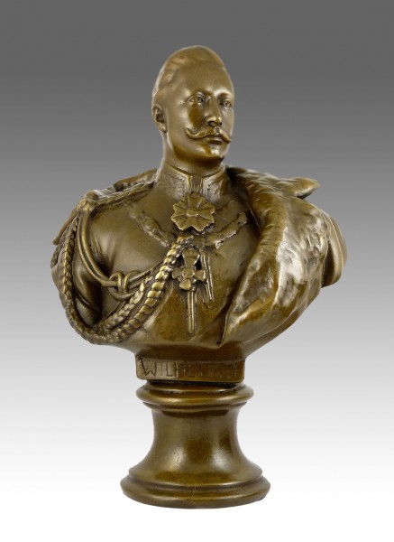 William II. - German Emperor Bronze bust Statue signed 