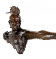Indian With Bow - Iroquois - Indian Bronze Warrior - Remington