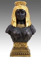 Egyptian Cleopatra Bust - Greek Statue - signed Milo